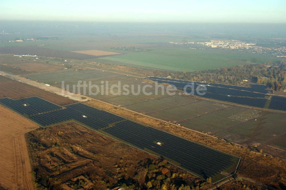 Köthen von oben - Der Solarpark Köthen