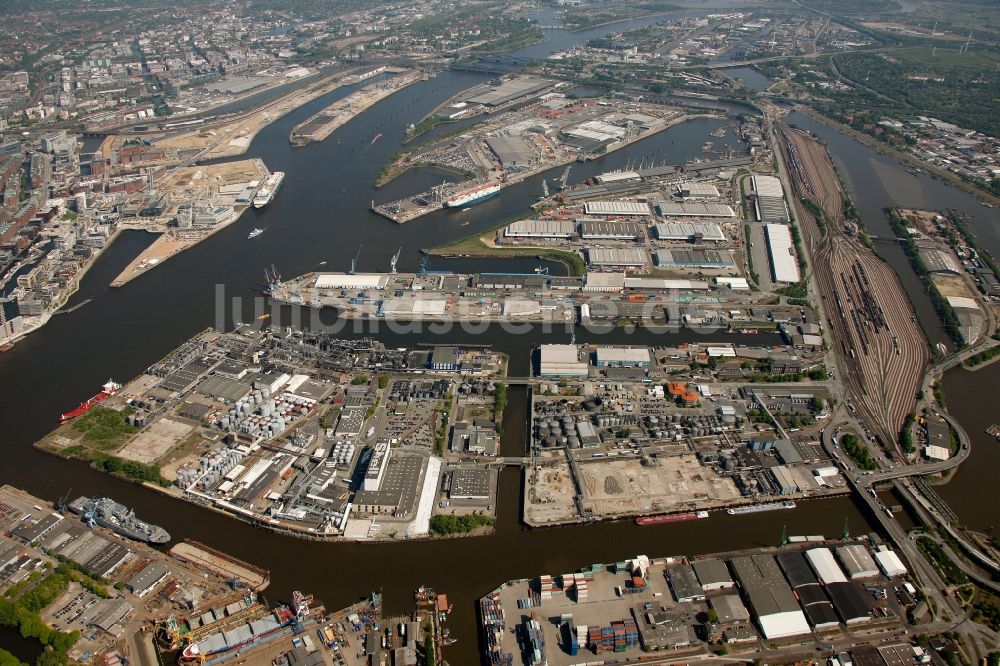 Hamburg aus der Vogelperspektive: Der Stadtbezirk Steinwerder in Hamburg