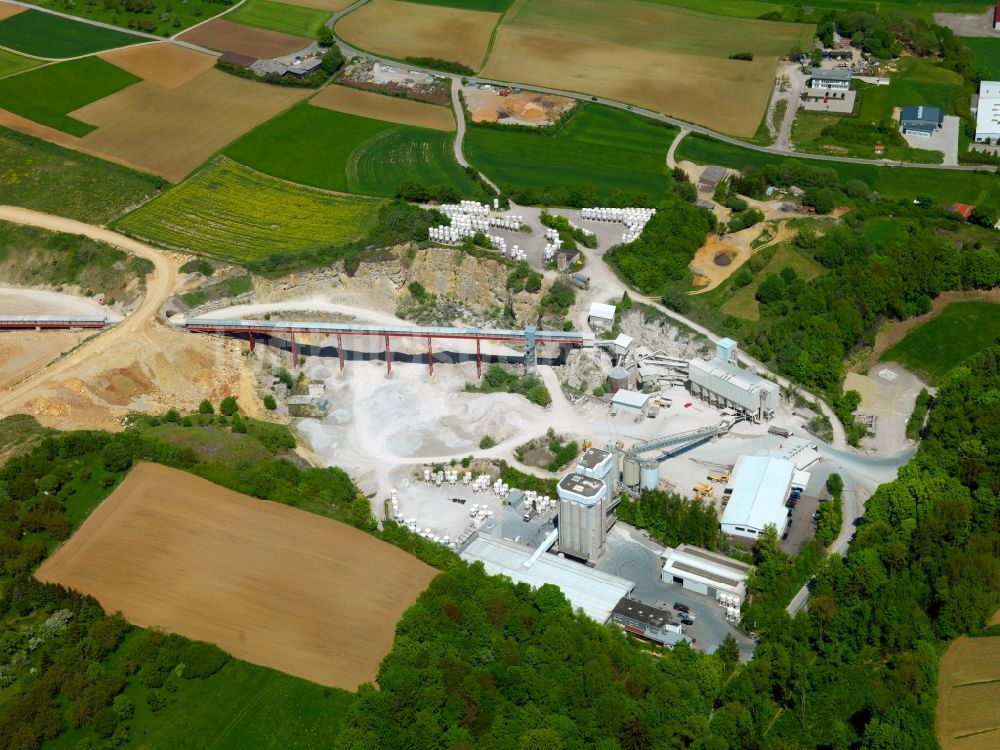 Luftbild Gräfenberg - Der Steinbruch bei Gräfenberg im Spessart im Bundesland Bayern