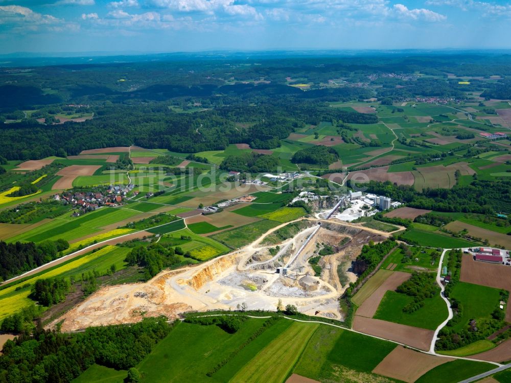 Luftaufnahme Gräfenberg - Der Steinbruch bei Gräfenberg im Spessart im Bundesland Bayern