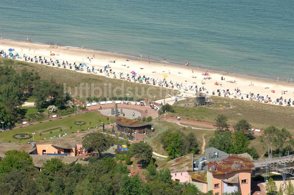 Luftbild Baabe - Der Strand am Ostseebad Baabe