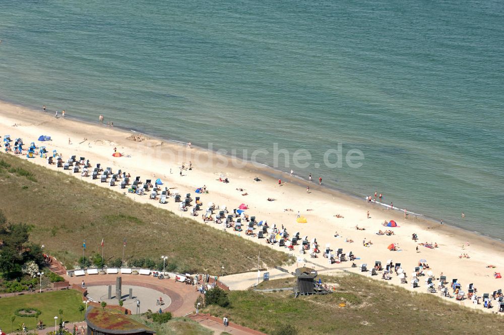 Luftaufnahme Baabe - Der Strand am Ostseebad Baabe