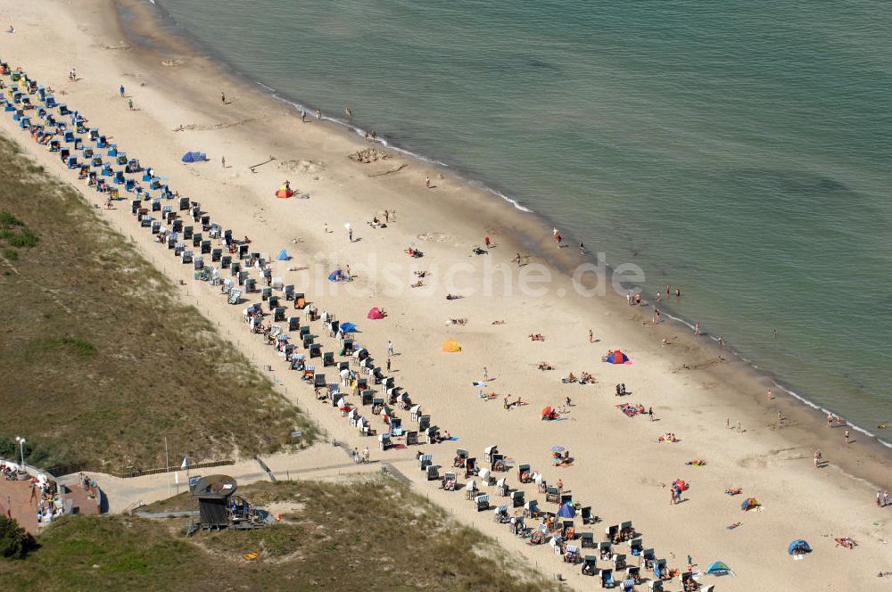 Baabe aus der Vogelperspektive: Der Strand am Ostseebad Baabe