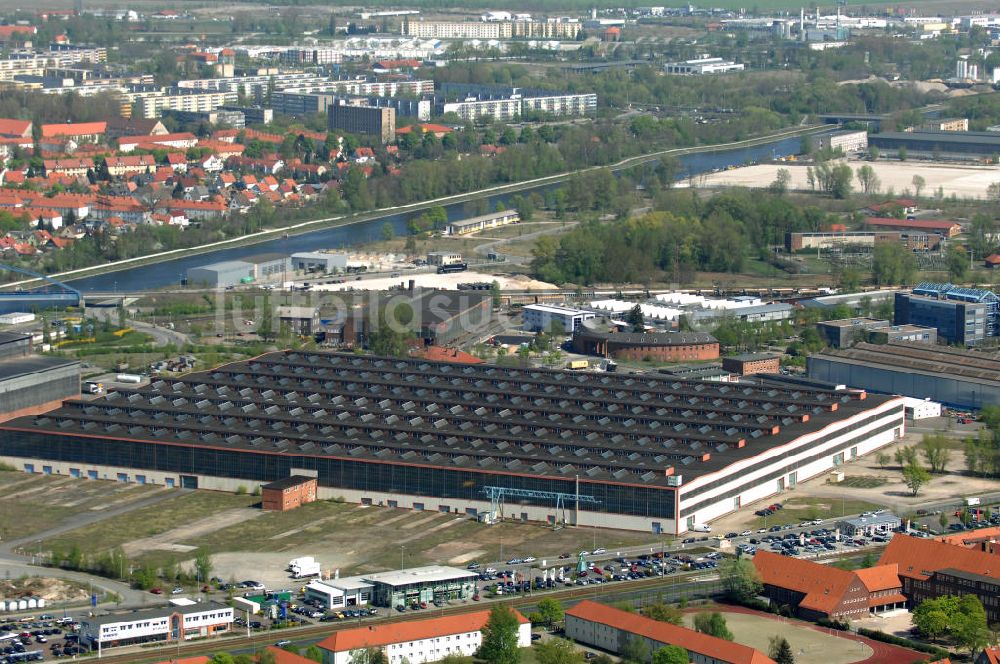 Brandenburg an der Havel aus der Vogelperspektive: Der SWB Industrie- und Gewerbepark in Brandenburg an der Havel