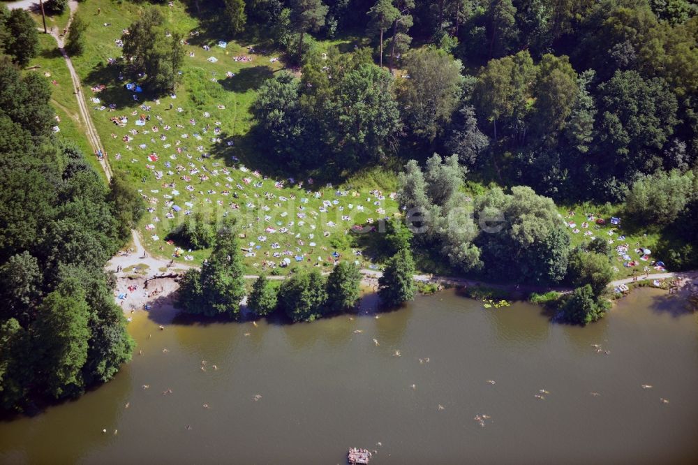 Luftaufnahme Berlin - Der Teufelssee im Berliner Grunewald im Bezirk Charlottenburg-Wilmersdorf in Berlin im Bundesland Brandenburg