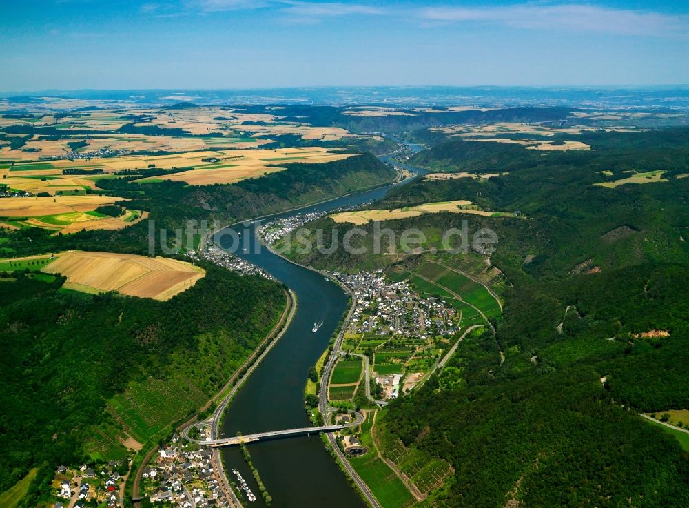 Luftbild Löf - Der Verlauf der Mosel bei Löf im Bundesland Rheinland Pfalz