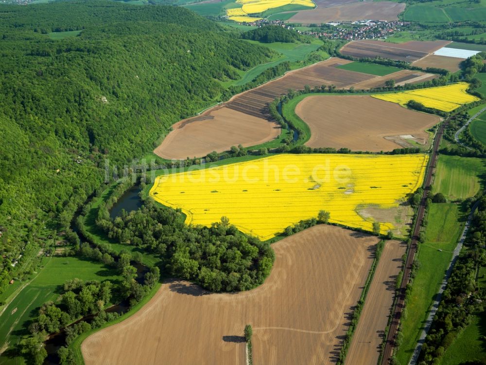 Dornburg aus der Vogelperspektive: Der Verlauf der Saale bei Dornburg im Saale-Holzland-Kreis im Bundesland Thüringen