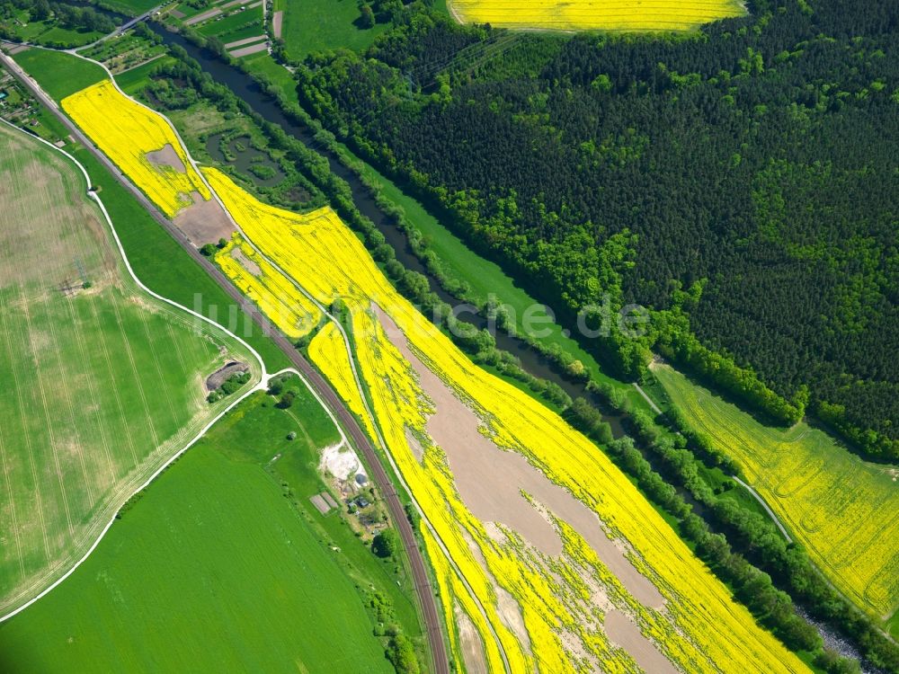 Orlamünde aus der Vogelperspektive: Der Verlauf der Saale im Saale-Holzland-Kreis im Bundesland Thüringen