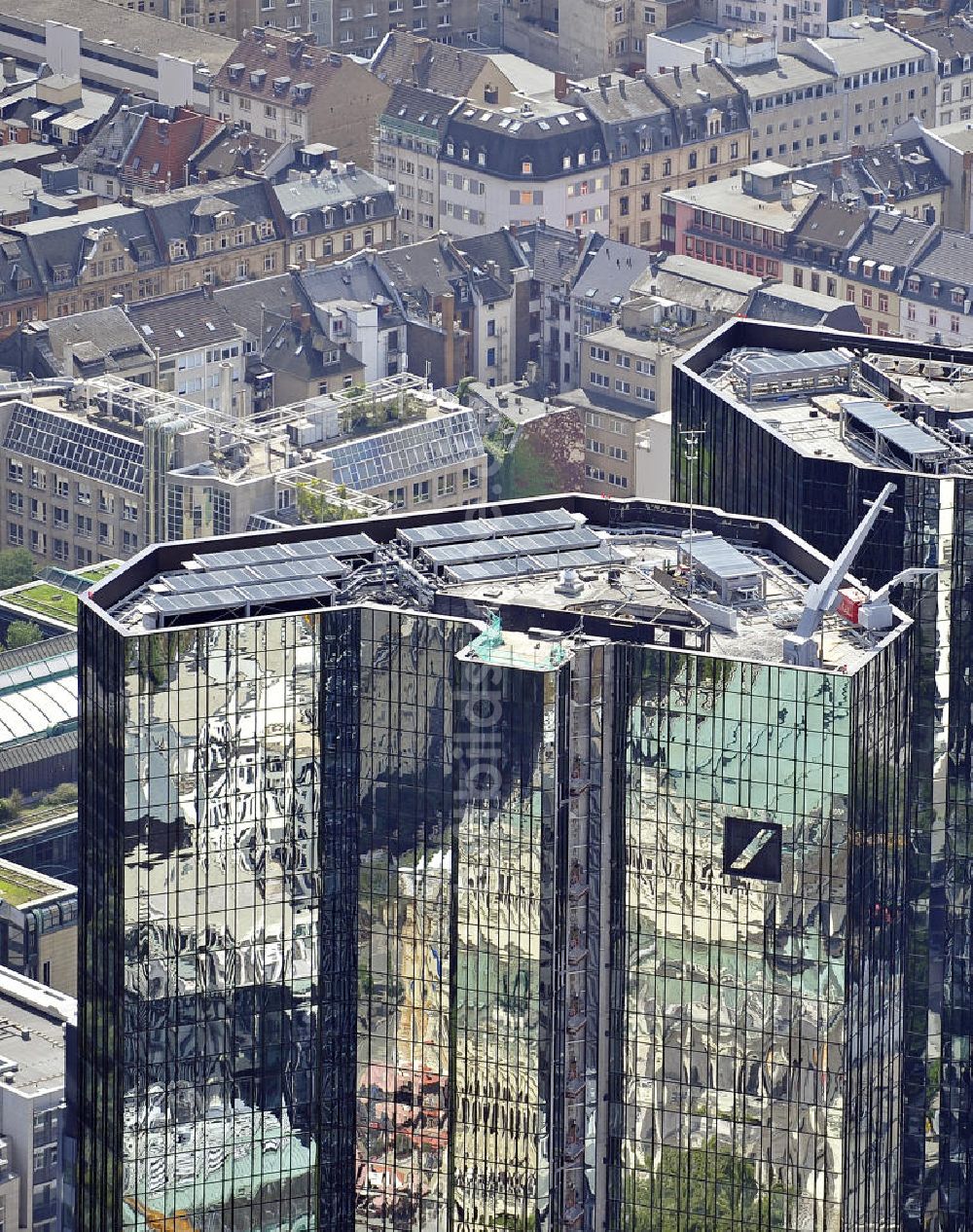 Frankfurt am Main aus der Vogelperspektive: Deutsche Bank Zwillingstower