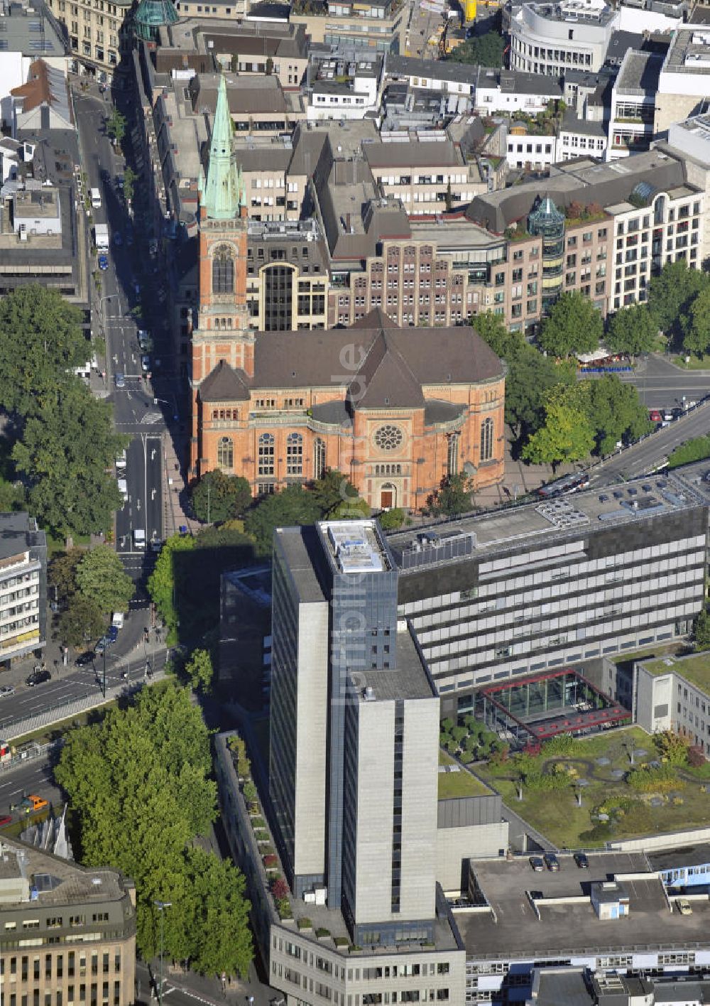 Luftaufnahme Düsseldorf - Deutsche Bundesbank und Johanneskirche