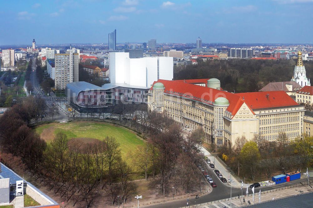 Leipzig von oben - Deutsche Nationalbibliothek in Leipzig mit 4. Errweiterungsbau