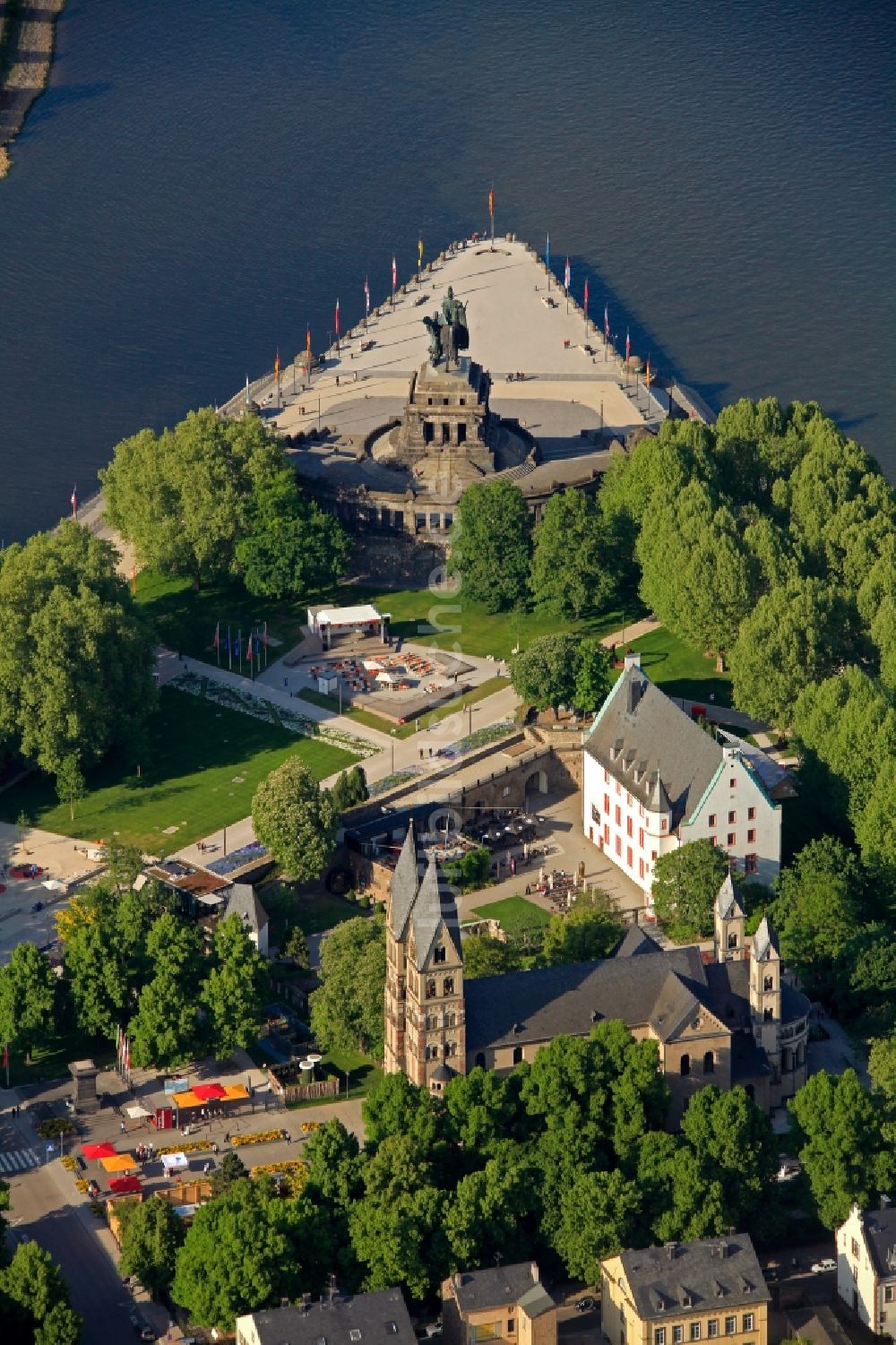 Luftbild Koblenz - Deutsches Eck in Koblenz im Bundesland Rheinland-Pfalz
