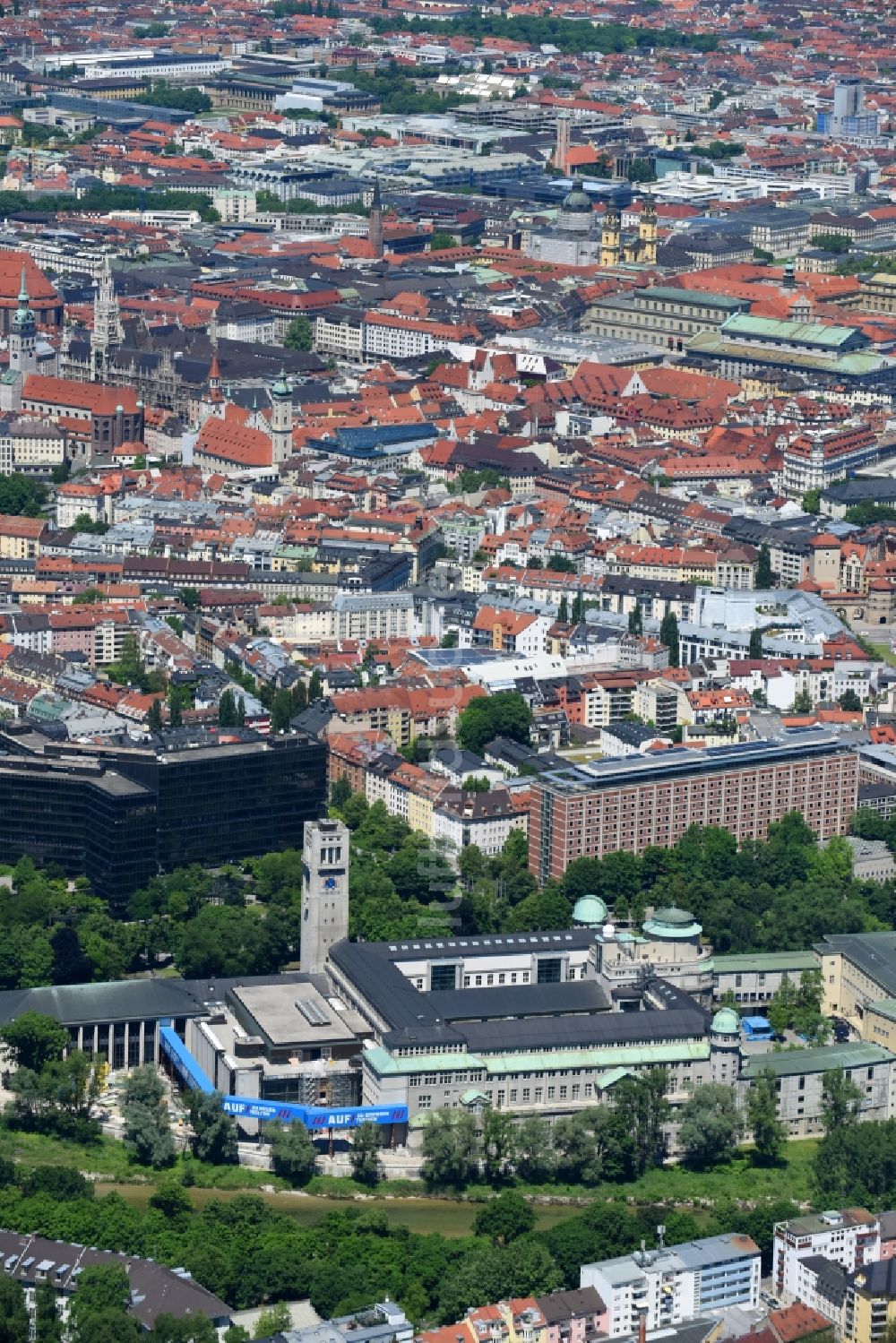 Luftbild München - Deutsches Museum in München im Bundesland Bayern