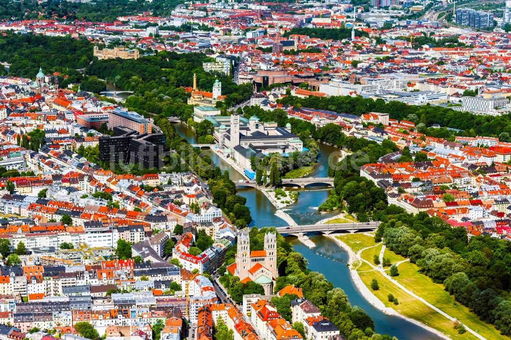 Luftaufnahme München - Deutsches Museum in München im Bundesland Bayern