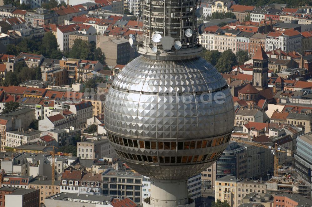 Luftbild Berlin - Deutschlands höchstes Bauwerk wird 40 - Berliner Fernsehturm