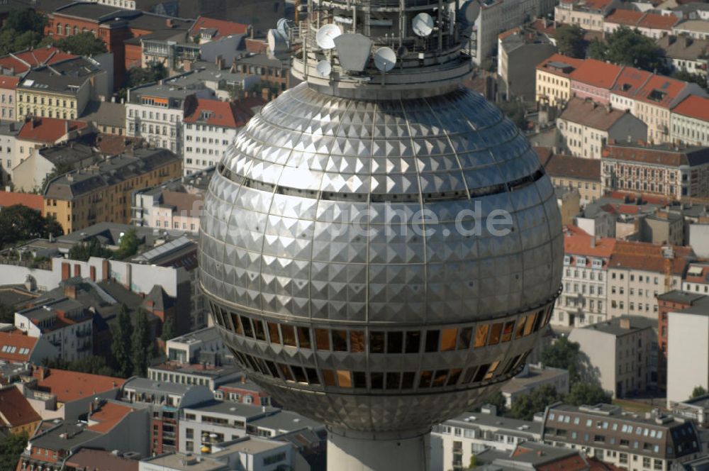 Luftbild Berlin - Deutschlands höchstes Bauwerk wird 40 - Berliner Fernsehturm