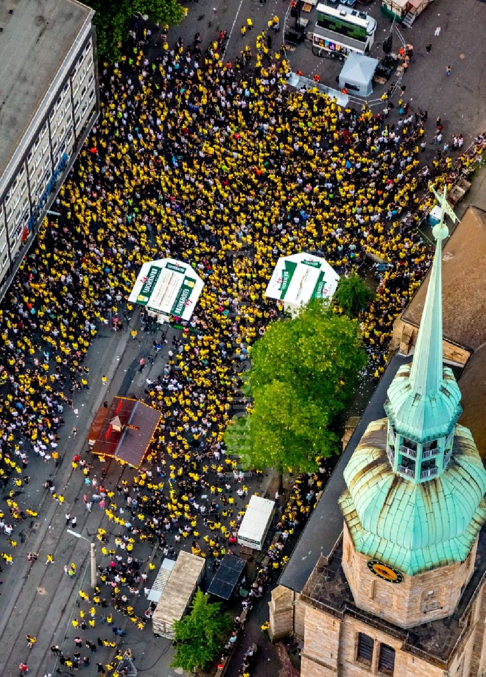 Luftaufnahme Dortmund - DFB-Pokalfinale Public Viewing in Dortmund im Bundesland Nordrhein-Westfalen, Deutschland