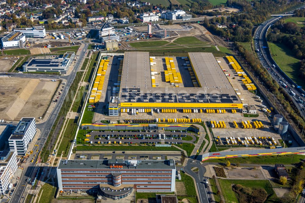 Bochum von oben - DHL Logistikzentrum auf dem Gelände des Entwicklungsgebiet MARK 517 in Bochum im Bundesland Nordrhein-Westfalen, Deutschland