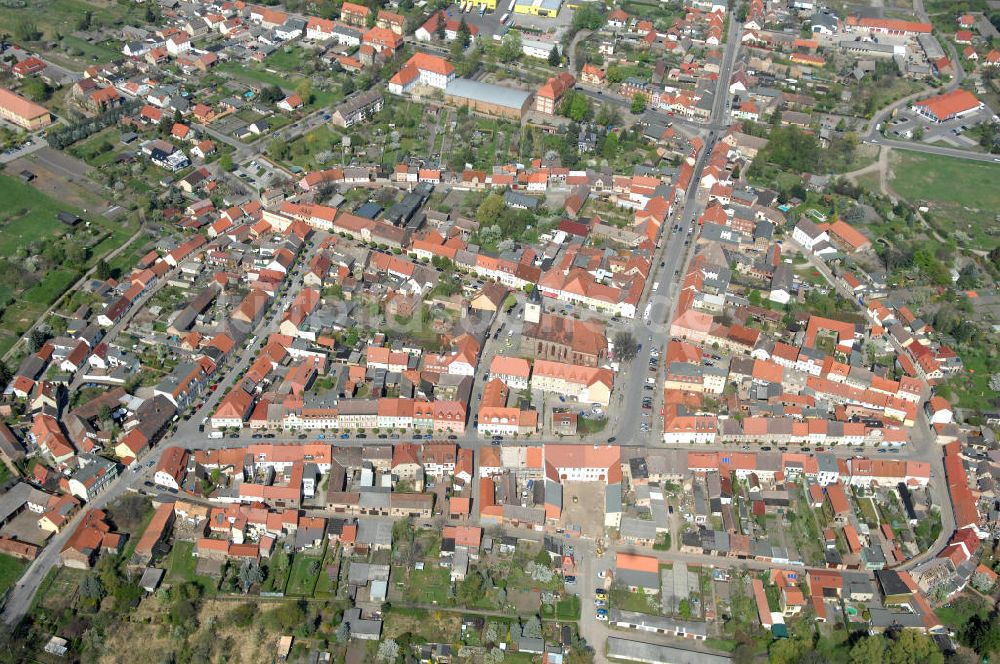 Beelitz aus der Vogelperspektive: Die Altstadt von Beelitz in Brandenburg