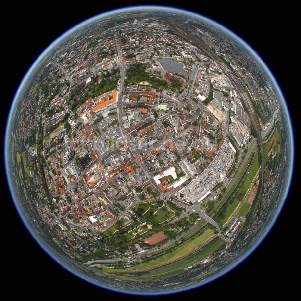 Hamm von oben - Die Altstadt und die parkartigen Ringanlagen in Hamm in Nordrhein-Westfalen