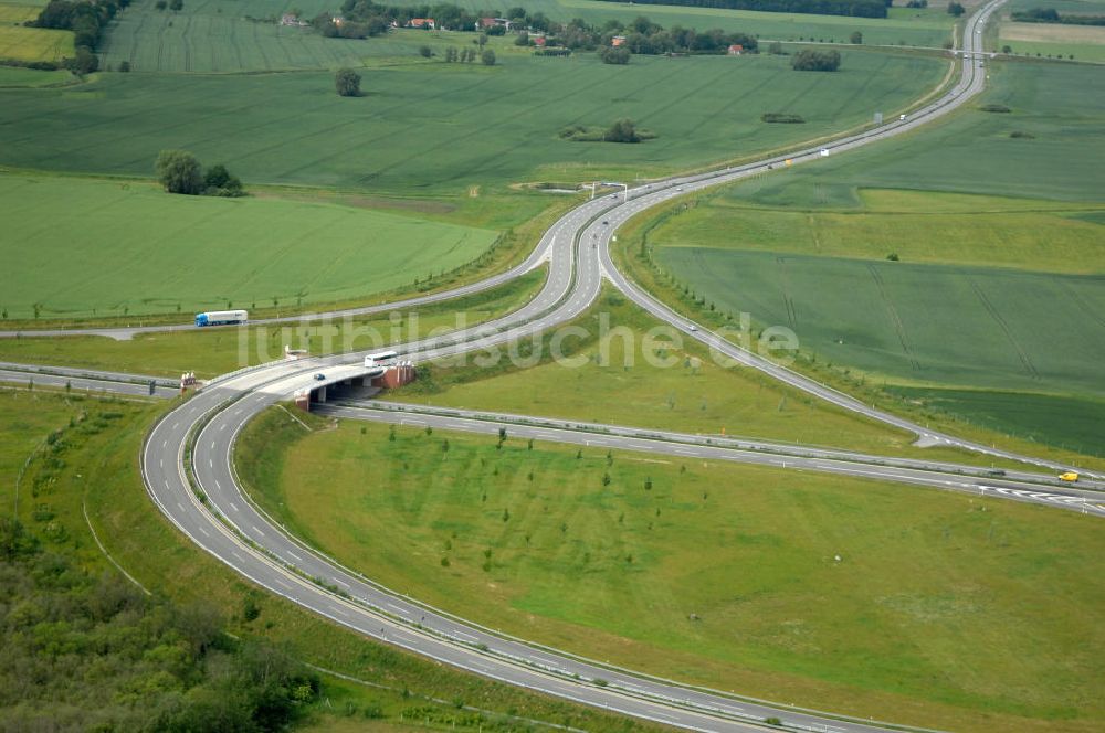 Stralsund aus der Vogelperspektive: Die Autobahn Anschlussstelle Stralsund