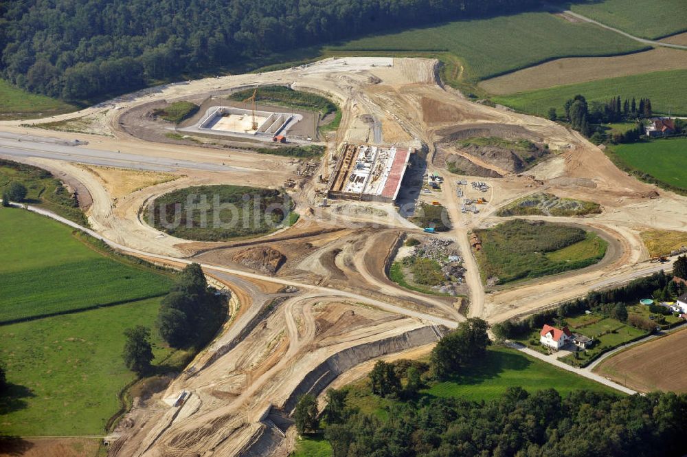 Bielefeld von oben - Die Baustelle des Autobahnkreuzes Bielefeld vom Projekt Kreuz des Südens