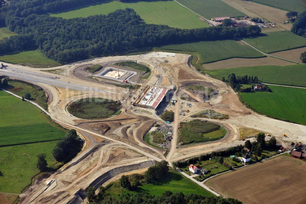 Luftbild Bielefeld - Die Baustelle des Autobahnkreuzes Bielefeld vom Projekt Kreuz des Südens