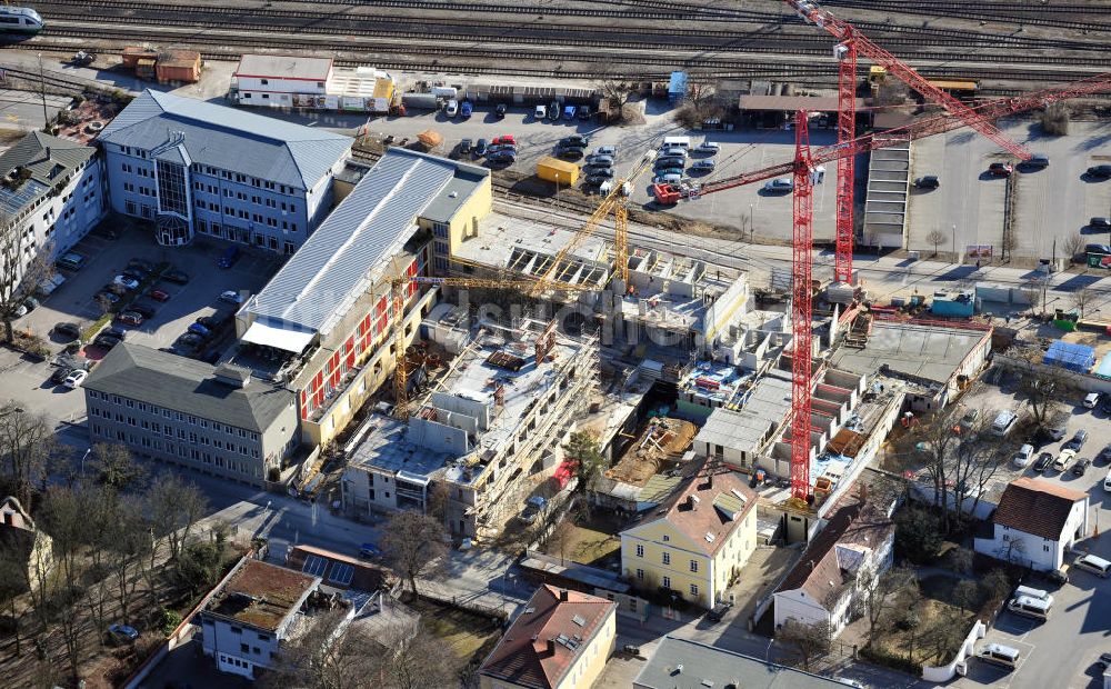 Regensburg von oben - Die Baustelle der Studentenwohnungen in Regensburg