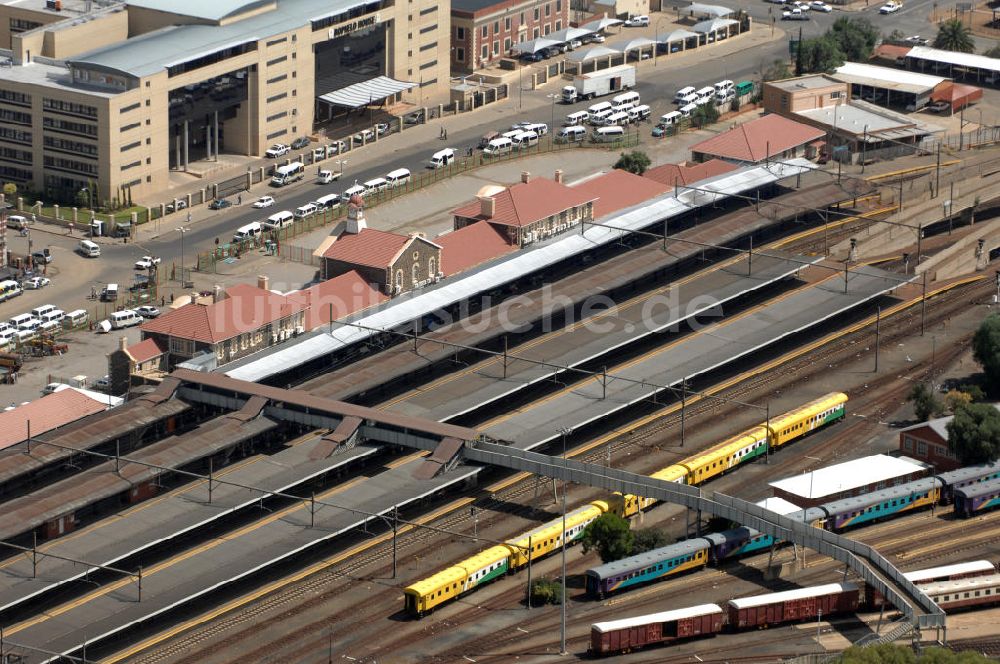 Luftaufnahme BLOEMFONTEIN - Die Bloemfontein Railway Station in Südafrika