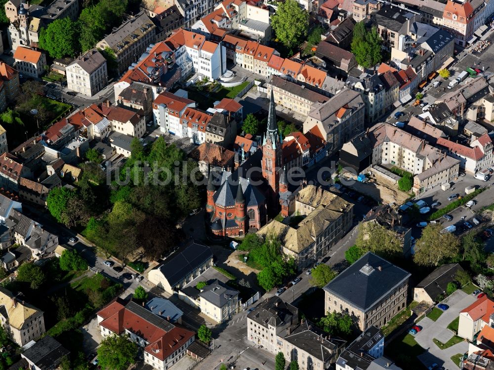 Altenburg aus der Vogelperspektive: Die Brüderkirche in Altenburg im Bundesland Thüringen