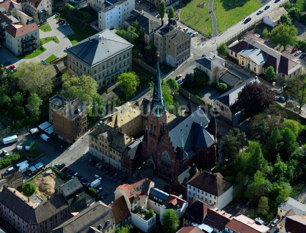 Luftaufnahme Altenburg - Die Brüderkirche in Altenburg im Bundesland Thüringen