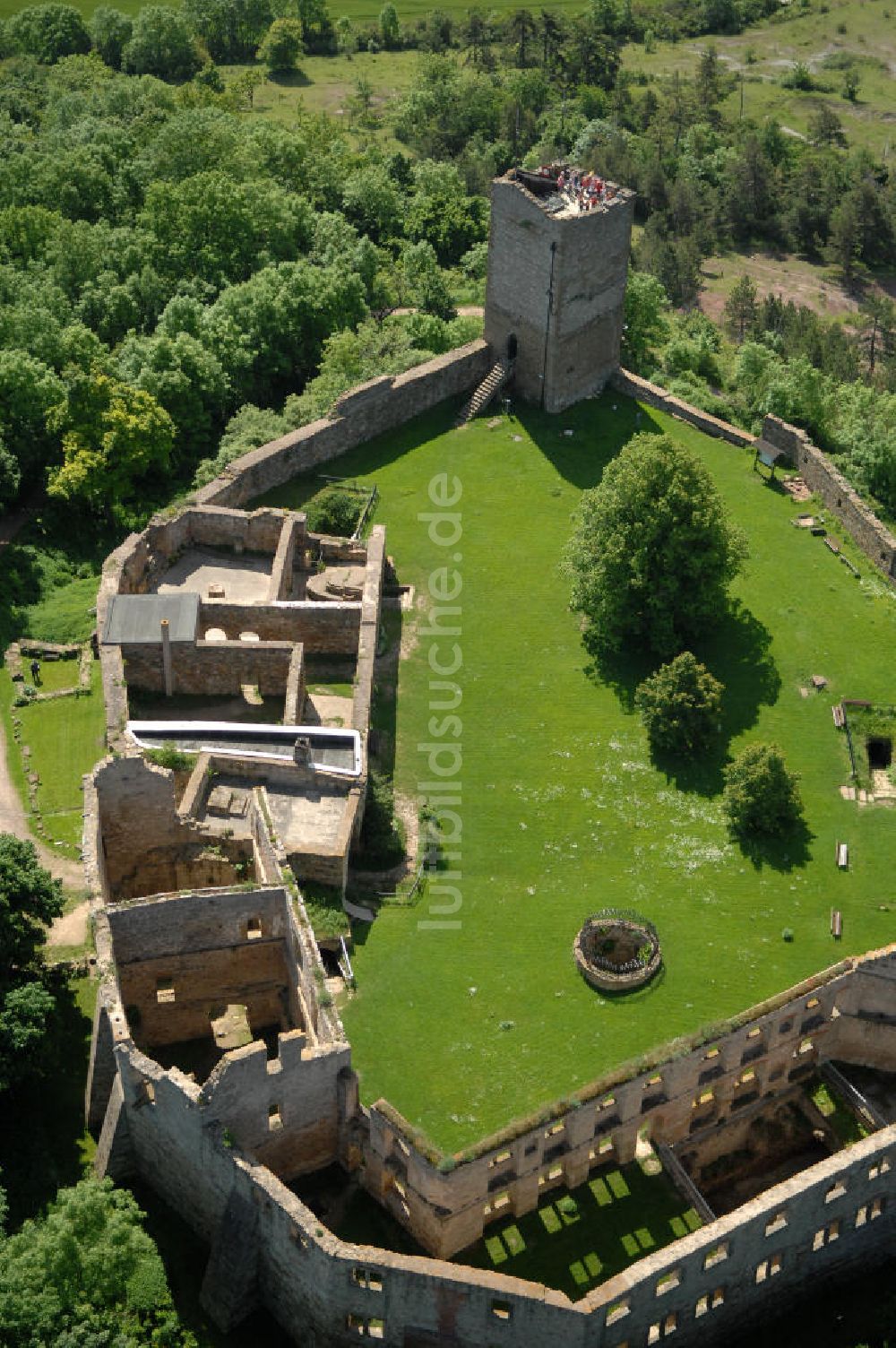 Luftaufnahme Wandersleben - Die Burg Gleichen Wandersleben im Burgenensemble Drei Gleichen Thüringen