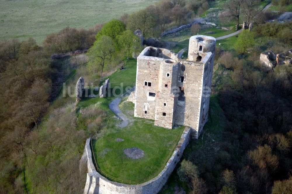 Luftaufnahme HARKERODE - Die Burgruine Arnstein zwischen den Orten Sylda und Harkerode