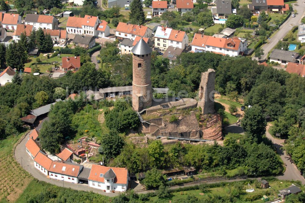 Luftbild Kirkel - Die Burgruine Kirkel