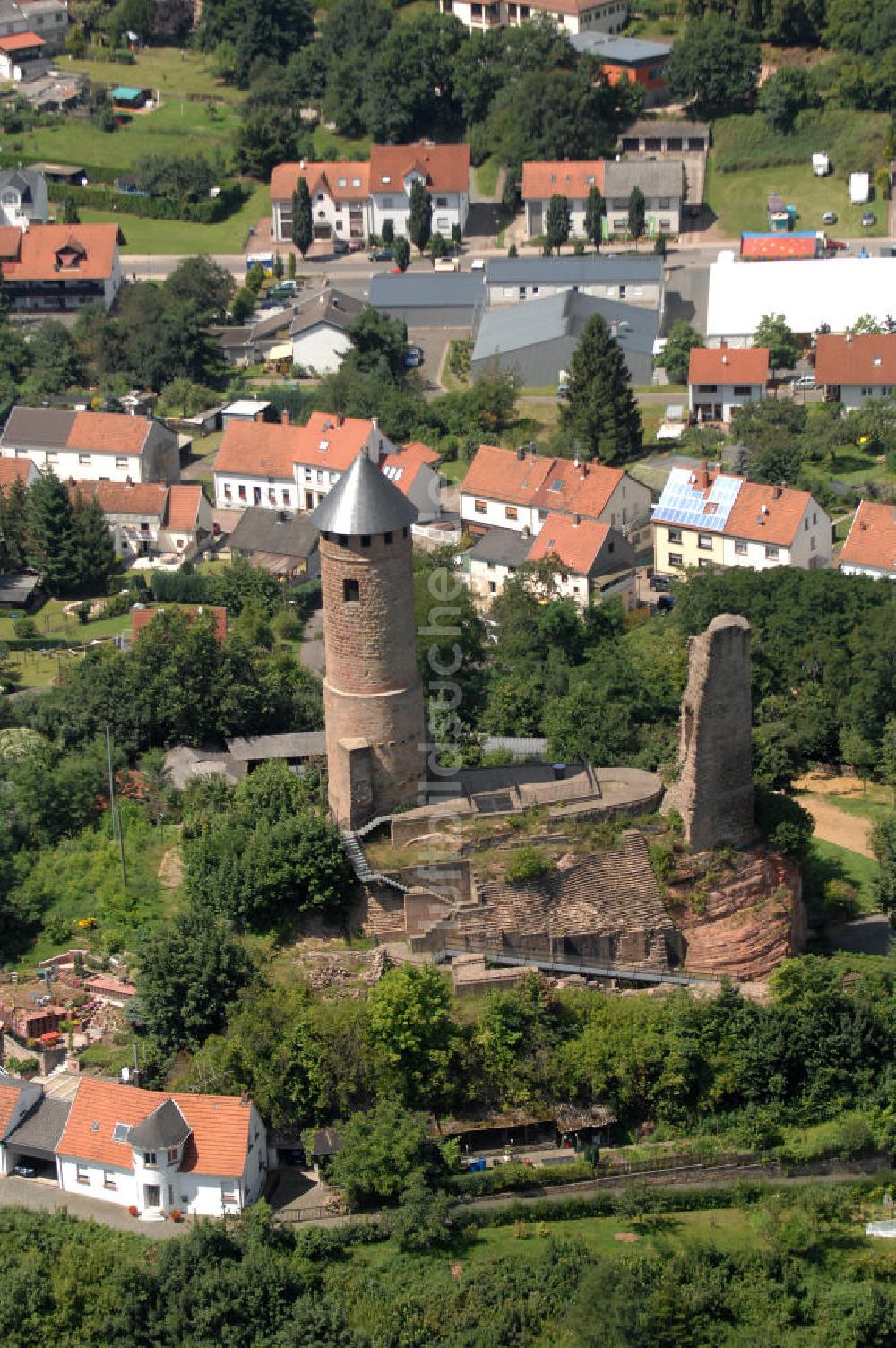 Luftaufnahme Kirkel - Die Burgruine Kirkel