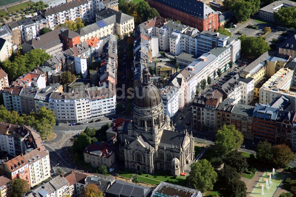 Mainz aus der Vogelperspektive: Die Christuskirche von Mainz im Bundesland Rheinland-Pfalz