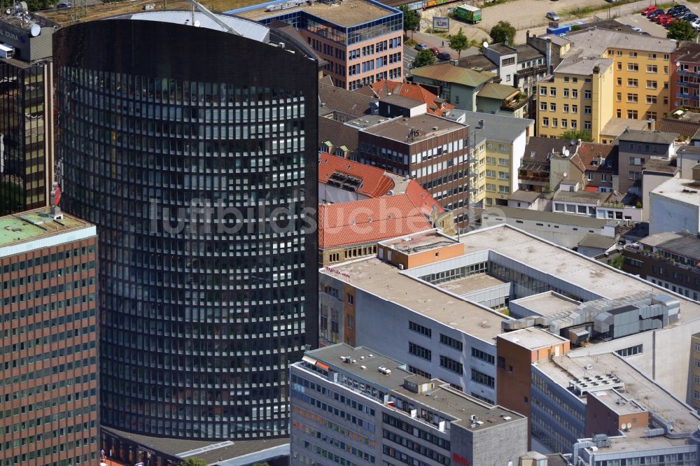 Luftbild Dortmund - Die Cityskyline in der Innenstadt von Dortmund im Bundesland Nordrhein-Westfalen