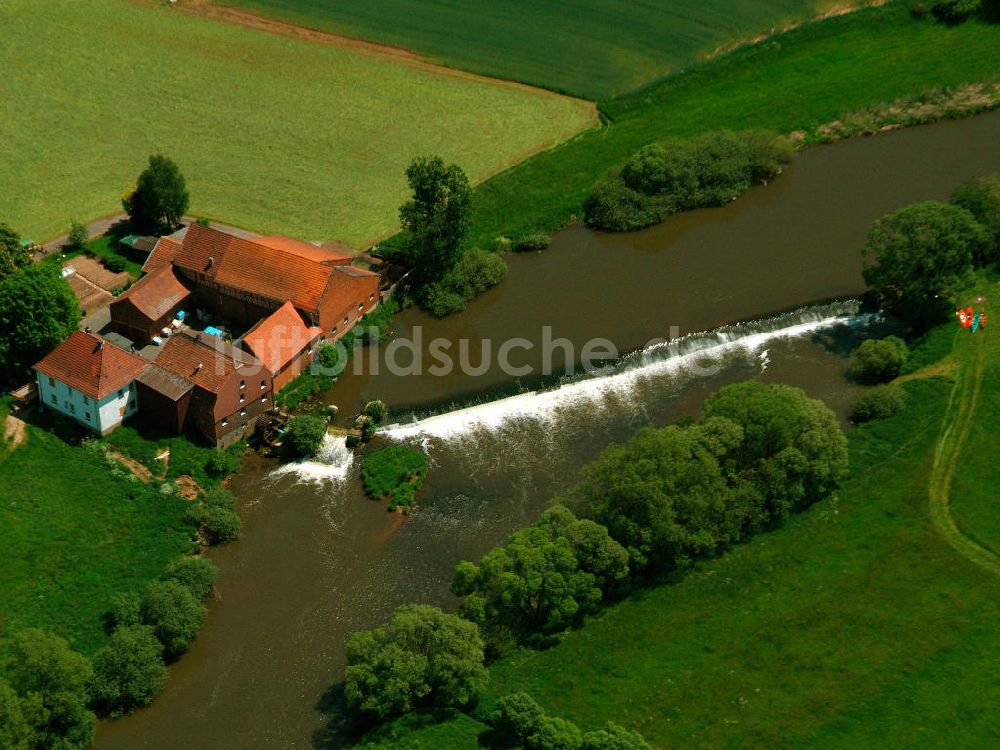 Luftbild Ludwigsau-Mecklar - Die Clausen-Mühle an der Fulda bei Ludwigsau-Mecklar in Hessen