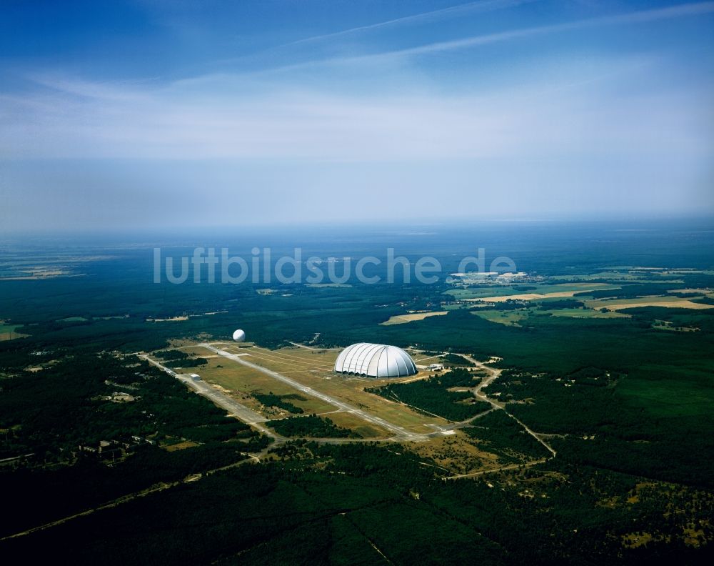 Luftaufnahme Halbe - Die ehemalige Cargolifter-Luftschiffhalle in Halbe im Bundesland Brandenburg