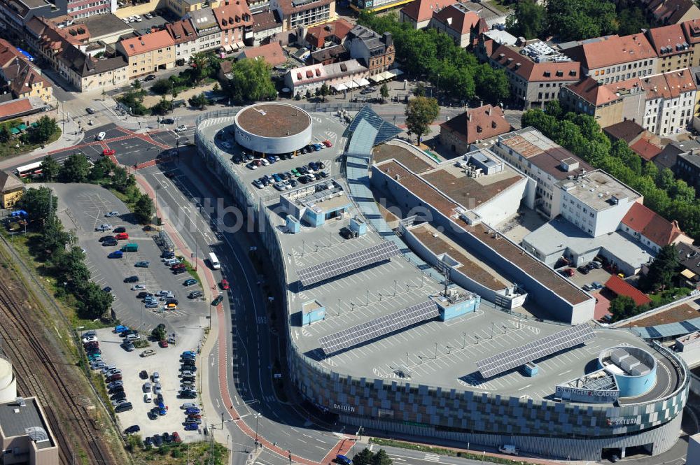 Erlangen von oben - Die ERLANGEN Arcaden in der Erlanger Innenstadt