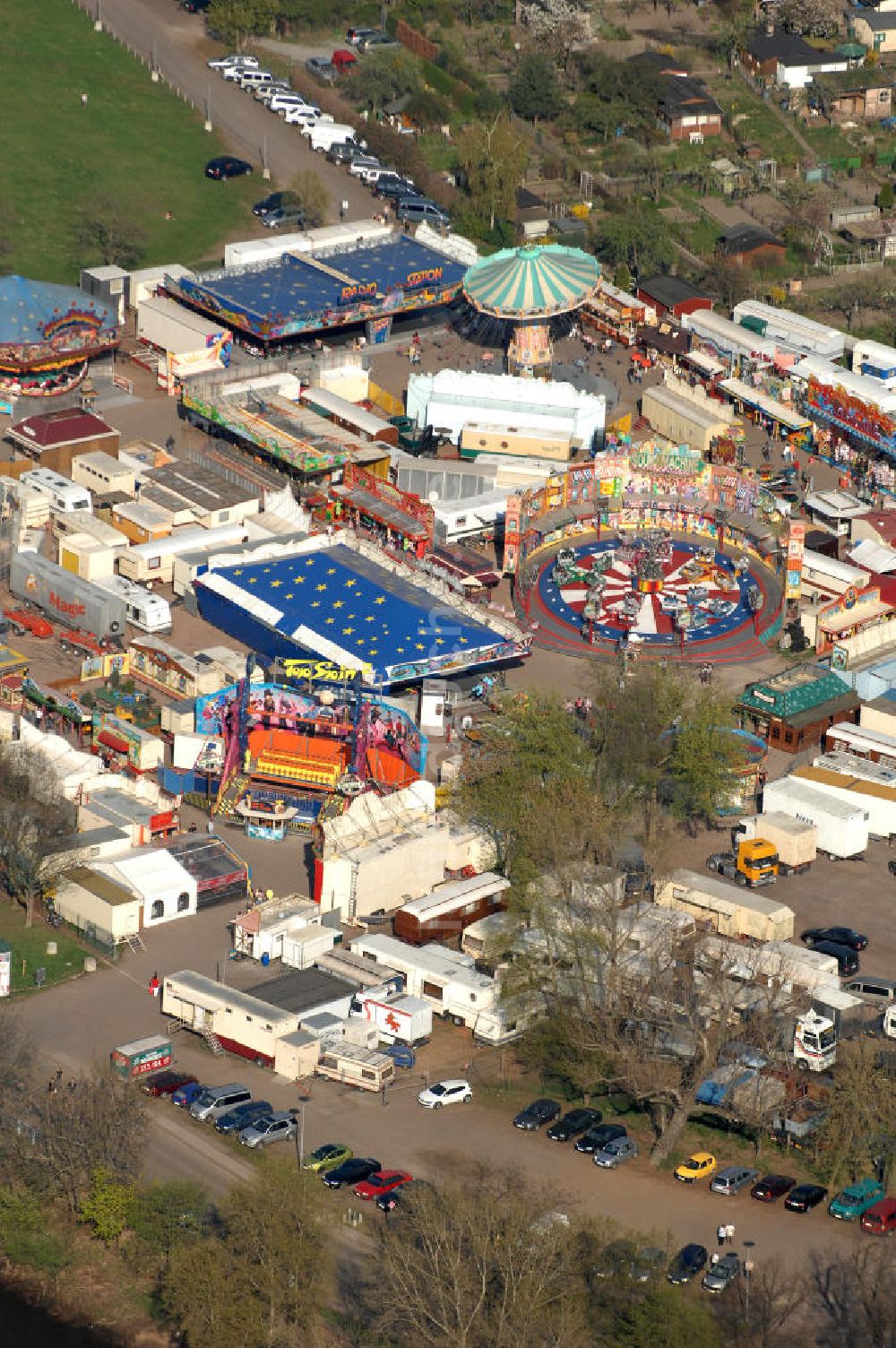 Magdeburg von oben - Die Frühjahrsmesse 2009 bin Magdeburg