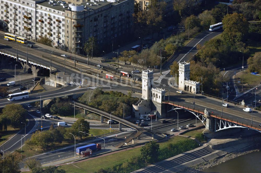 Luftbild Warschau - Die Fürst Poniatowski Brücke Warschau