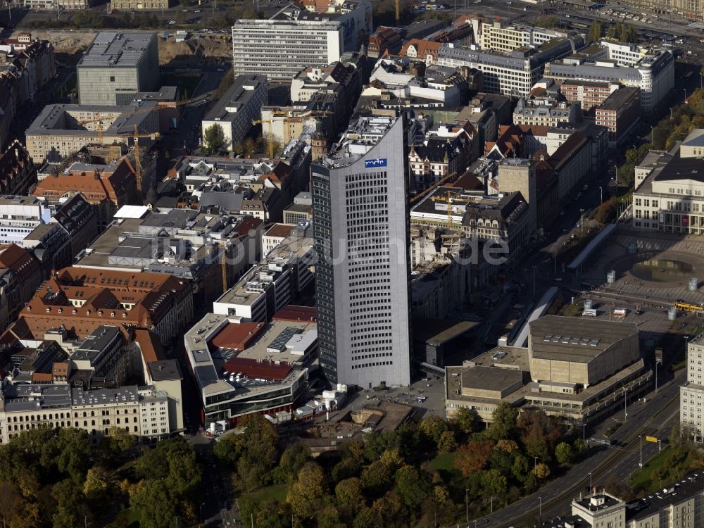 Leipzig aus der Vogelperspektive: Die Gebäude am Augustusplatz in Leipzig im Bundesland Sachsen