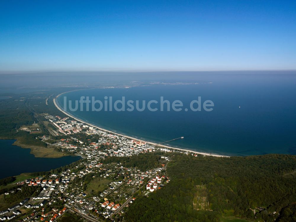 Luftbild Binz - Die Gemeinde Binz an der Ostküste der Insel Rügen in Mecklenburg-Vorpommern