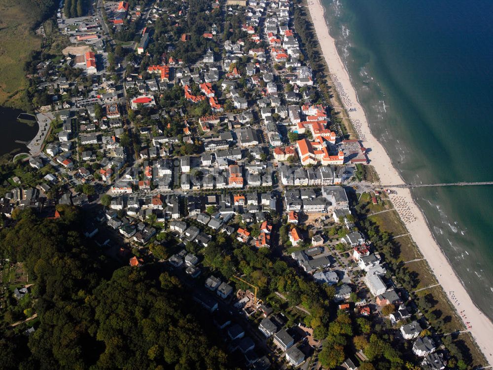 Luftaufnahme Binz - Die Gemeinde Binz an der Ostküste der Insel Rügen in Mecklenburg-Vorpommern