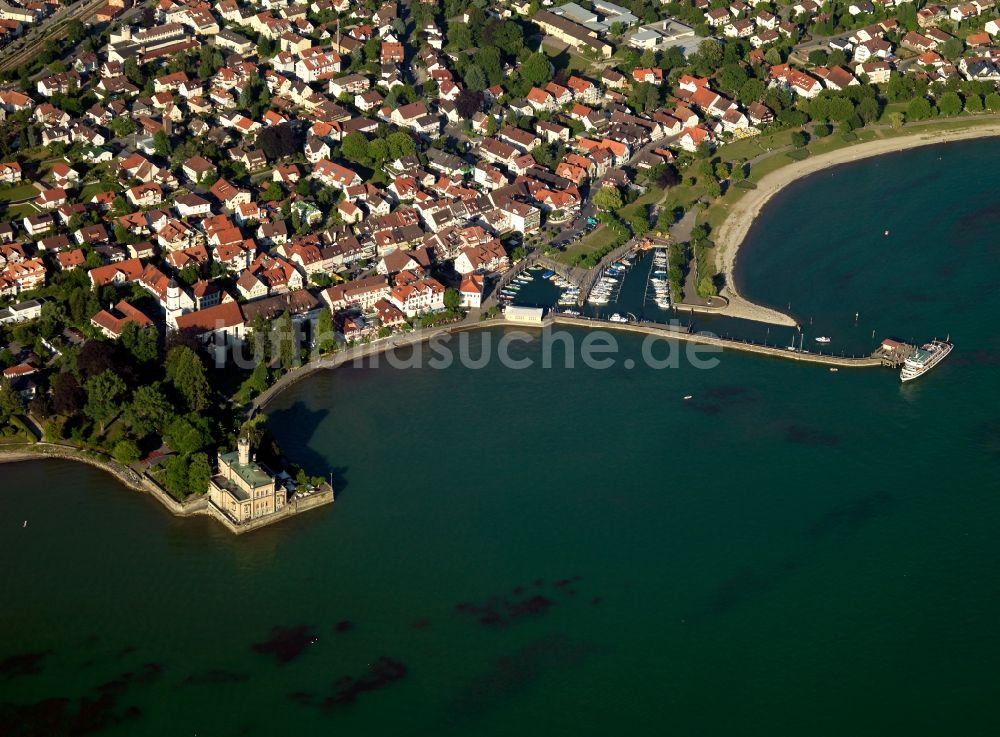 Langenargen von oben - Die Gemeinde Langenargen am Bodensee im Bundesland Baden-Württemberg