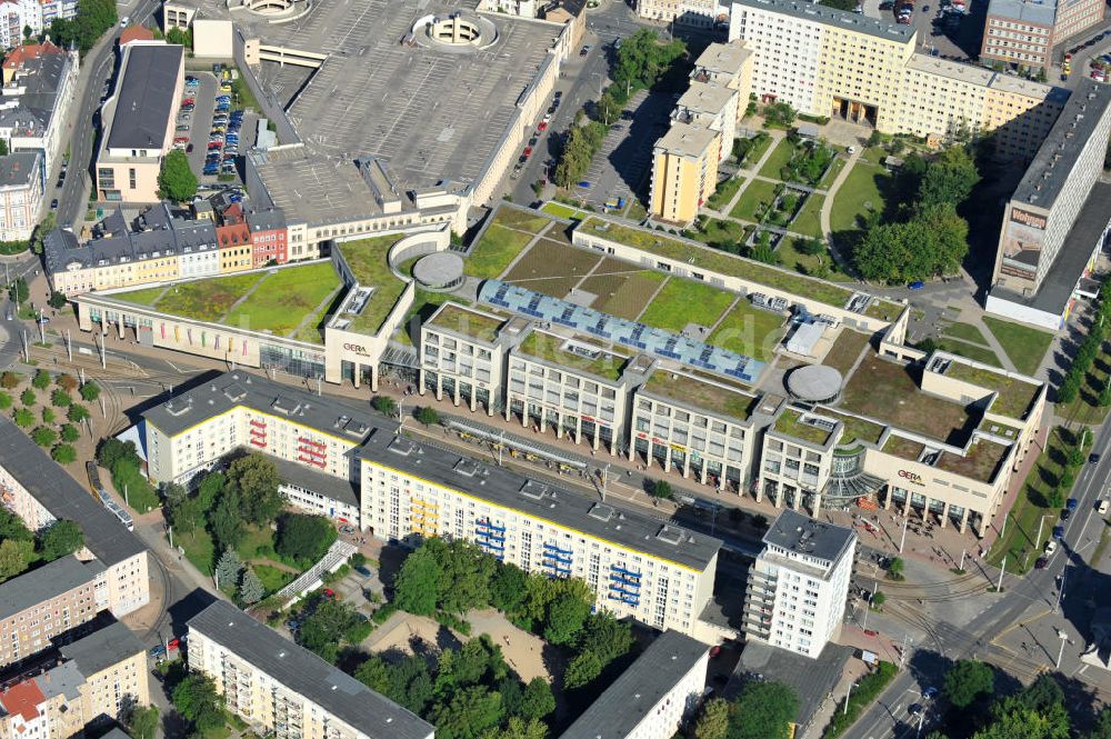 Gera aus der Vogelperspektive: Die GERA Arcaden in der Geraer Innenstadt