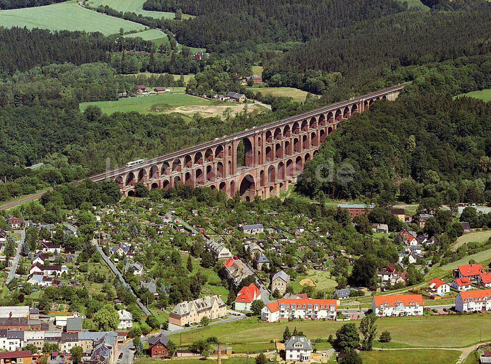 Netzschkau von oben - Die Göltzschtalbrücke in der Nähe von Netzschkau in Sachsen