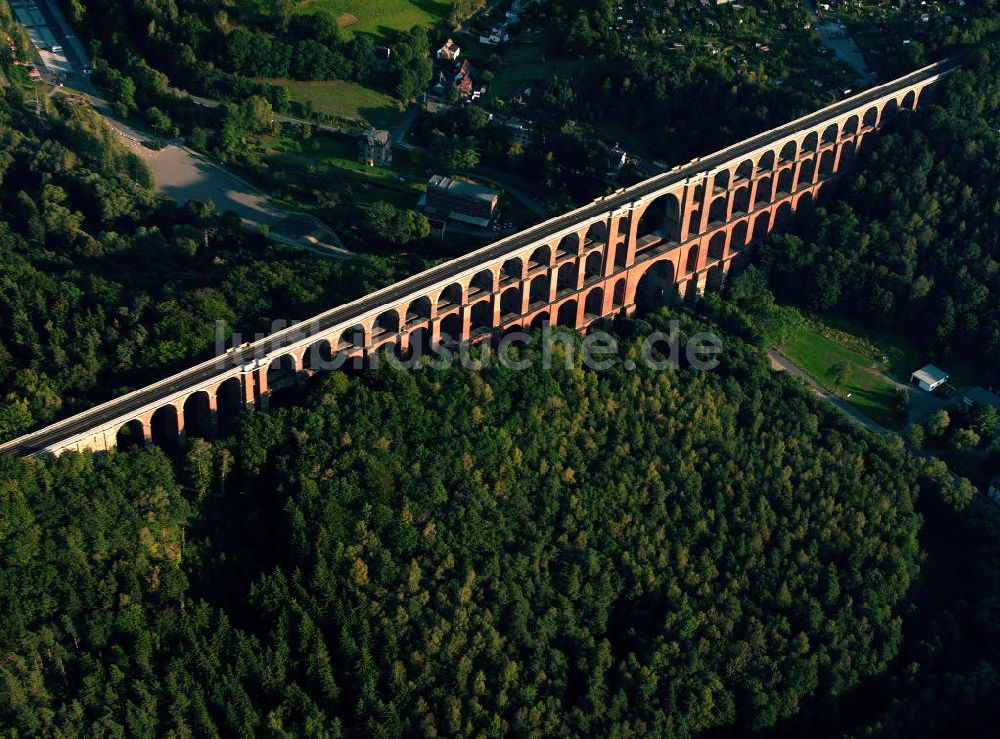 Luftaufnahme Netzschkau - Die Göltzschtalbrücke in der Nähe von Netzschkau in Sachsen