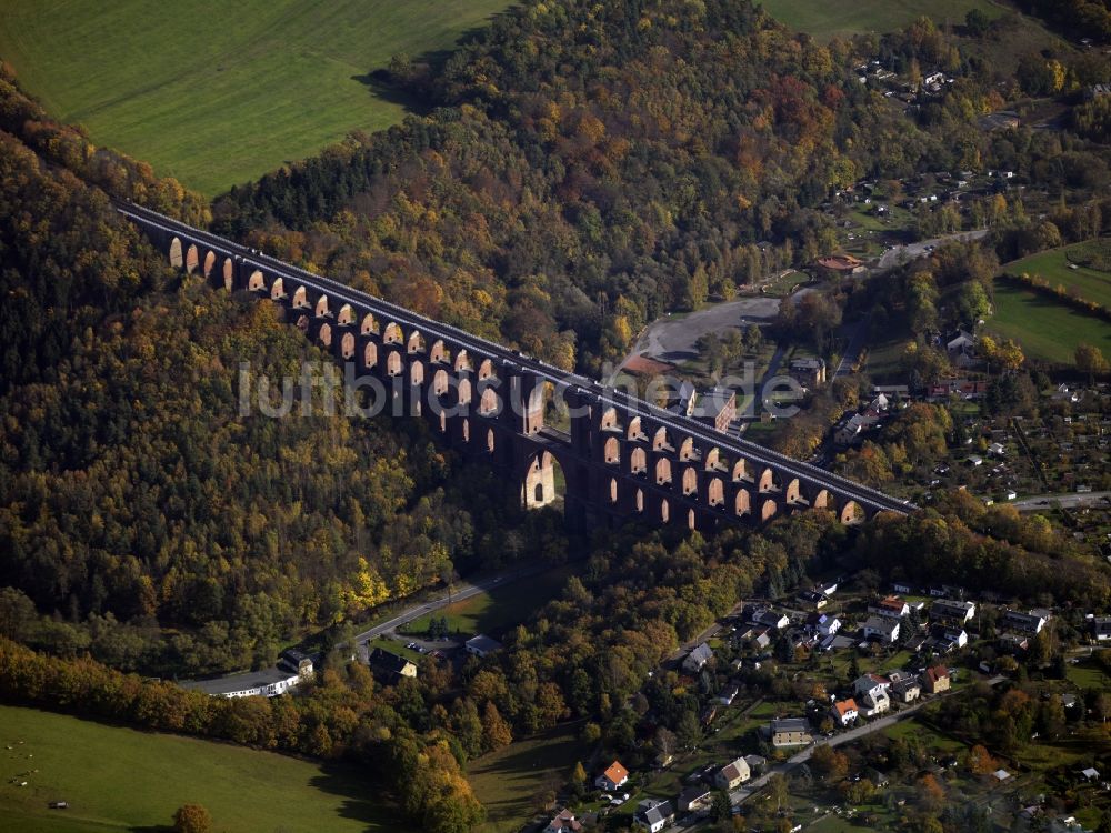 Netzschkau aus der Vogelperspektive: Die Göltzschtalbrücke in der Nähe von Netzschkau in Sachsen